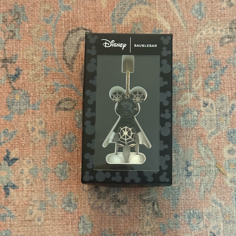 Disney X Baublebar Mickey Mouse Halloween Spider Web Design Bag Charm/KeyChain